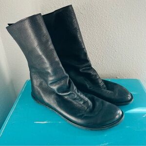 Walk By Anat Dahari Handmade Shoes Leather Slip On Ankle Booties Black Size 38